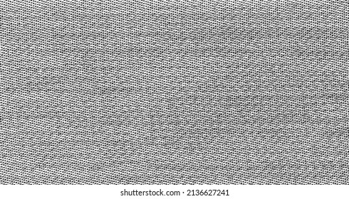 Rich, heavy fabric texture. Vector texture of weaving cloth. Grunge background. Abstract halftone vector illustration. Overlay for interesting effect and depth. Black isolated on white background.