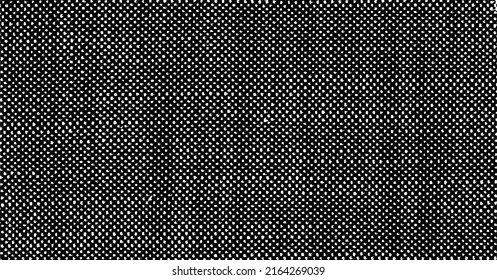 Rich, heavy fabric texture. Vector texture of weaving cloth. Grunge background. Abstract halftone vector illustration. Overlay for interesting effect and depth. Black isolated on white background.