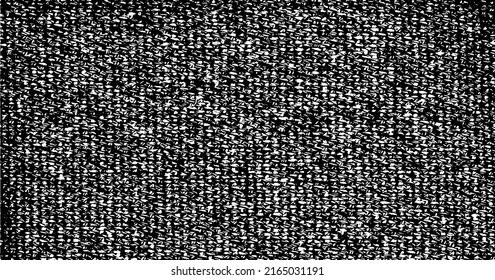 Rich, heavy fabric texture. Vector texture of weaving cloth. Grunge background. Abstract halftone vector illustration. Overlay for interesting effect and depth. Black isolated on white background.