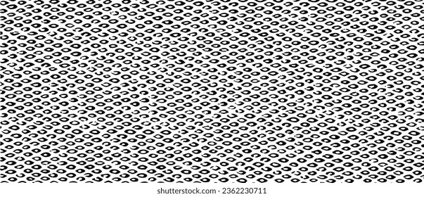 Rich, heavy fabric texture. Vector texture of weaving cloth. Grunge background. Abstract halftone vector illustration. Overlay for interesting effect and depth. Black isolated on white background.