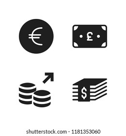 rich icon. 4 rich vector icons set. euro, money and pound icons for web and design about rich theme