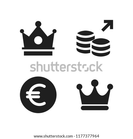 rich icon. 4 rich vector icons set. money, crown and euro icons for web and design about rich theme