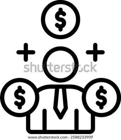Rich Icon Outline Vector Illustration