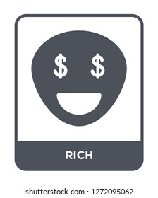 rich icon vector on white background, rich trendy filled icons from Emotions collection, rich simple element illustration