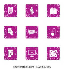 Rich life icons set. Grunge set of 9 rich life vector icons for web isolated on white background