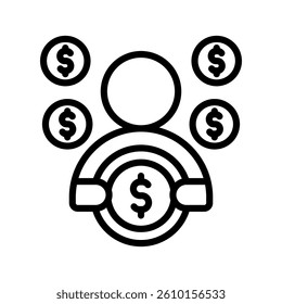 Rich Line Vector Illustration On White Background.