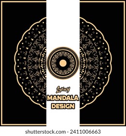 Rich luxurious mandala background design, Decorative mandala islamic style, Mandala for henna, mehendi.