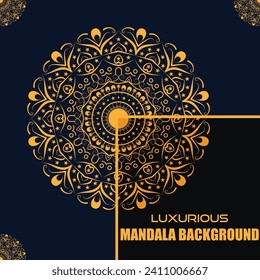 Rich luxurious mandala background design, Decorative mandala islamic style, Mandala for henna, mehendi.