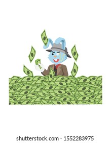 rich mafia rabbit vector illustration design
