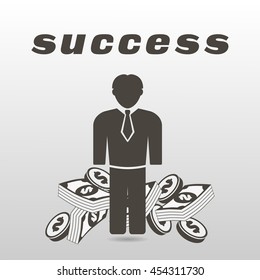 rich man, is a man, and behind him a lot of money
