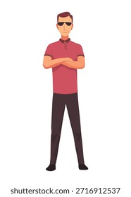 Rich man flat cartoon comic element, millionaire man money vector illustration