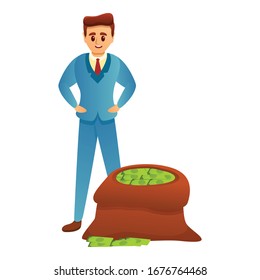 Rich man icon. Cartoon of rich man vector icon for web design isolated on white background