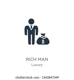 Rich man icon vector. Trendy flat rich man icon from luxury collection isolated on white background. Vector illustration can be used for web and mobile graphic design, logo, eps10