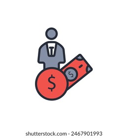rich man icon. vector.Editable stroke.linear style sign for use web design,logo.Symbol illustration.
