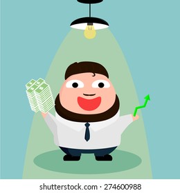 rich man and stock made in vector 