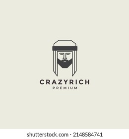 logotipo de hombres ricos cabeza mínima humana