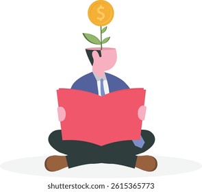 Rich mindset or knowledge to grow business. Financial mindset for investor to growing profit

