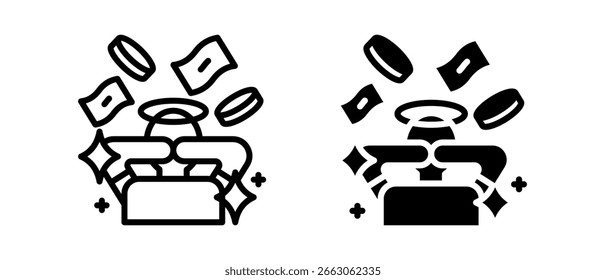 Rich multiple icon set of two.line and glyph vector illustration