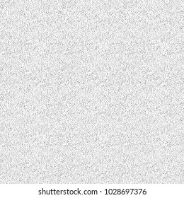 Rich noisy seamless vector texture of tiny strokes and dots isolated on white background. Endlessly repeating layout of visual noise for creating decorative effect in design or illustration.