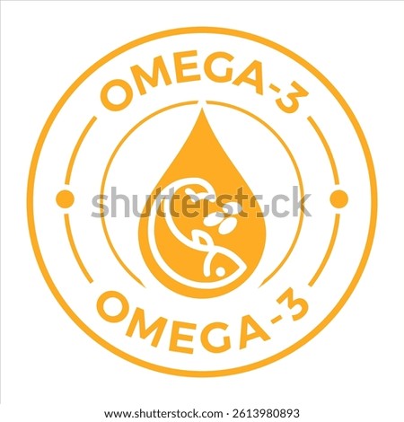 Rich in Omega-3 Icon Vector Badge and Symbol Logo on white Background