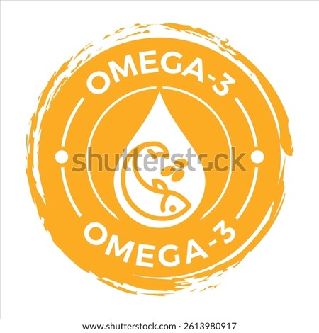 Rich in Omega-3 Icon Vector Badge and Symbol Logo on white Background