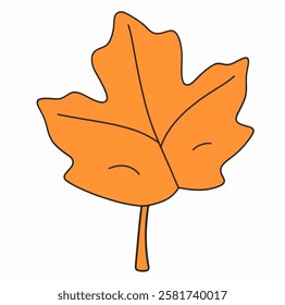 A rich orange maple leaf with a soft gradient, ideal for autumn journaling, seasonal branding, and nature themed decorations.