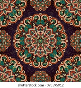 Rich oriental ornament of mandalas.You can use this pattern for the shawls, carpets, wrapping paper, covers and other surfaces.