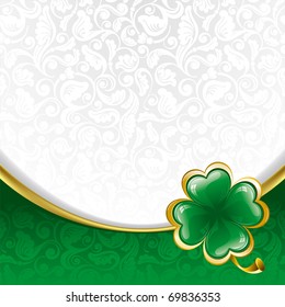 Rich ornate background to St. Patrick's Day with clover