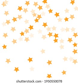 Rich Pastel Yellow Orange White Golden Gold Party Stars Sparkle Illustration. Bright Magic Modern Night Background. Holiday Sky Seamless Vector. Simple Christmas Modern Design Backdrop.