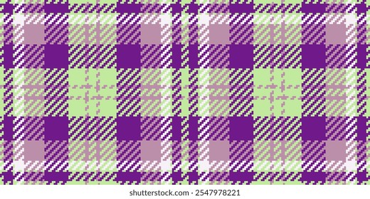 Rich pattern background plaid, diwali tartan seamless check. Dining fabric vector textile texture in purple and green colors palette.