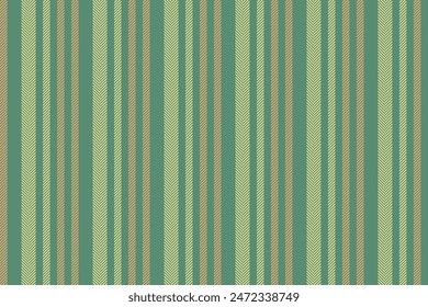 Rich pattern texture seamless, dining room vertical vector textile. Luxurious stripe fabric lines background in mint and yellow colors.