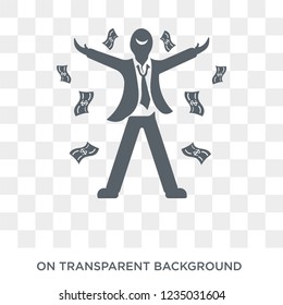 Rich people icon. Trendy flat vector Rich people icon on transparent background from Luxury collection. 