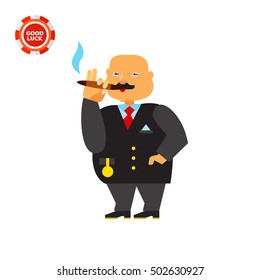 Rich Person Smoking Cigar Icon