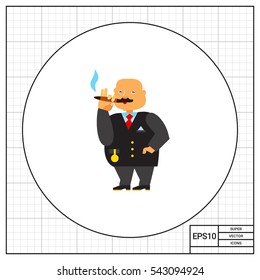 Rich Person Smoking Cigar Icon