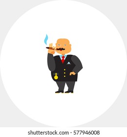 Rich Person Smoking Cigar Icon