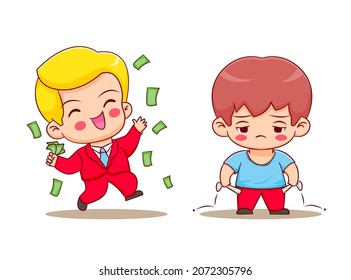 Caricatura de Rich and poo boy chibi