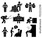 Rich Poor Success Failure Desperate Businessman Icon Symbol Sign Pictogram