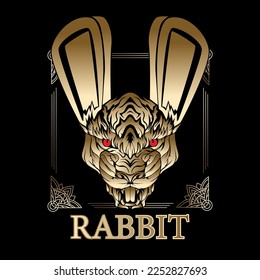 Rich Rabbit illustration for new year logo, notebook, and background