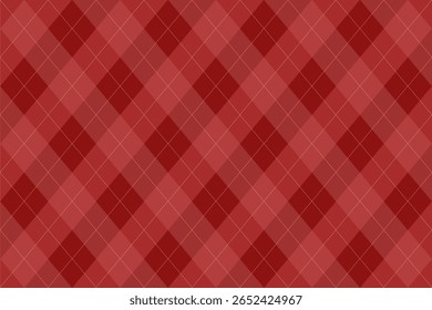 Rich red argyle pattern for holiday, winter, or Valentine-themed designs. Perfect for festive clothing or packaging.