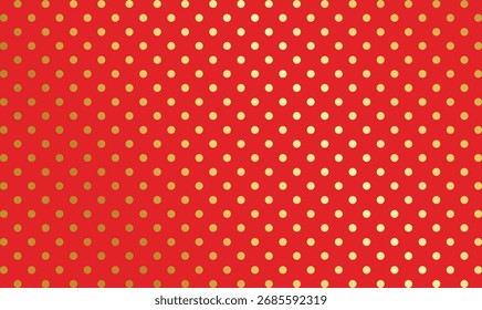 Rich red backdrop scattered with luminous golden dots creating elegant texture