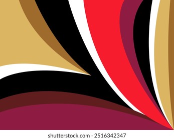 Rich Red and Gold Fluid Abstract Design Vector