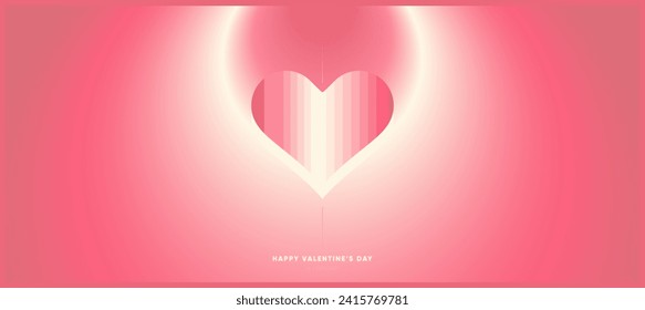 Fondo de gradiente rojo rico con símbolo del corazón para el diseño de pancartas de San Valentín. 