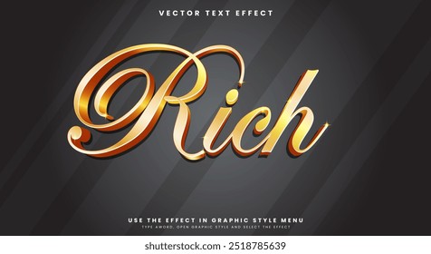 Rich shiny gold editable text effect Template