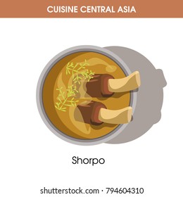 Rich Shorpo with meat on bone from Central Asian cuisine
