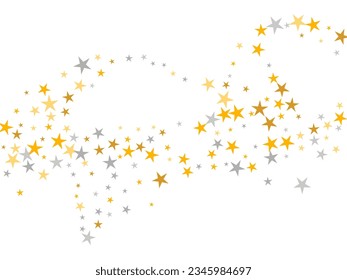 Rich silver and gold starburst vector background. Little starburst spangles xmas decoration particles. Celebration star burst backdrop. Sparkle confetti banner decor.