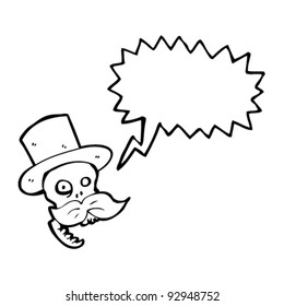 rich skull laughing cartoon