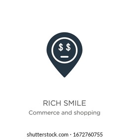 Rich smile icon vector. Trendy flat rich smile icon from commerce and shopping collection isolated on white background. Vector illustration can be used for web and mobile graphic design, logo, eps10