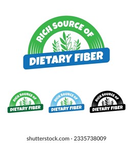 rich source of dietary fiber, Icon, Emblem, Badge, Seal, Stamp, Sticker, Label, Logo, Packaging Design, Flat Vector, Isolated illustration, latest design.