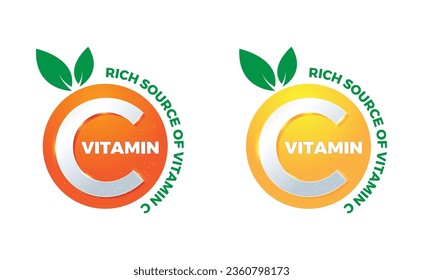 rica fuente de vitamina c, logotipo, icono, pegatina, etiqueta, diseño de envase, símbolo, placa, última ilustración, sello, sello, antioxidante, limón naranja, harma, médico, suministros.