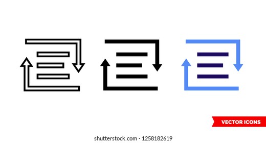 Rich text converter icon of 3 types: color, black and white, outline. Isolated vector sign symbol.